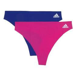 adidas Damen String Tanga Thong Micro Cut Free 2er Pack, Farbe:Mehrfarbig, Artikel:-937 SL Fuchsia/SL Blue, Größe:L von adidas