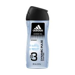 adidas Dynamic Pulse Duschgel 3in1 – Der erfrischende Pfefferminz-Kick für Körper, Haare & Gesicht – pH-hautfreundlich – 3er Pack (3 x 250 ml) von adidas