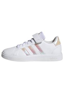 adidas Grand Lifestyle Court Elastic Lace and Top Strap Shoes Sneaker, FTWR White/Iridescent/FTWR White, 28 EU von adidas