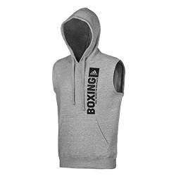 adidas Herren Community Vertical Hoody Sleeveless Boxing Kapuzenpullover ärmellos, Grau/Schwarz, L von adidas