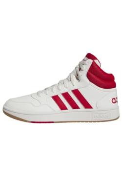 adidas Herren Hoops 3.0 Mid Lifestyle Basketball Classic Vintage Shoes Sneaker, core White/Better Scarlet/GUM4, 45 1/3 EU von adidas