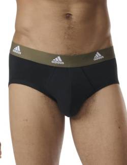 adidas Herren Multipack Brief (3pk) und Active Flex Cotton (6 Pack) Slip, Schwarz 5, M von adidas