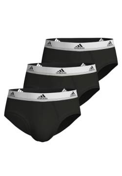 adidas Herren Multipack Brief (3pk) und Active Flex Cotton Slip (6 Pack) Unterwäsche, Schwarz 1, L von adidas