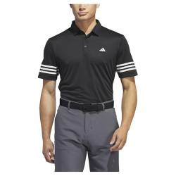 adidas Herren-Poloshirt mit 3 Streifen, kurzärmelig, Schwarz , M von adidas