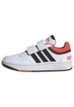 adidas Hoops Lifestyle Basketball Hook-and-Loop Shoes Sneaker, FTWR White/core Black/Bright red, 34 EU von adidas