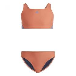 adidas Mädchen 3S Bikini Set, Coral Fusion/Blue Fusion/Coral Fusion, 7-8 Years von adidas