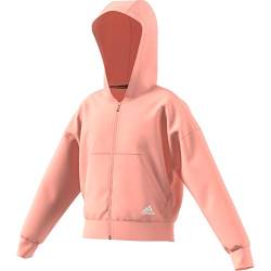 adidas Mädchen Kapuzenjacke Must Haves Doubleknit 3S Full Zip Hoodie Glow pink/White 110 von adidas