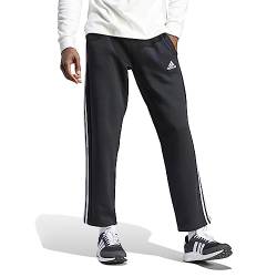 adidas Men's Size Essentials Fleece Open Hem 3-Stripes Pants, Black, 3X-Large/Tall von adidas