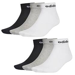 adidas NC Ankle Sneaker/Quarter Socken Unisex Kurzsocke Knöchellang 6 Paar, Farbe:schwarz - weiß - grau, Socken & Strümpfe:46-48 von adidas
