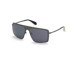 adidas Originals OR0036 Herren-Sonnenbrille, Filigrane und Leichte Freizeit-Sonnenbrille, Navigator-Brillenglasform, Verspiegeltes Rauchglas, Glänzendes Anthrazit von adidas