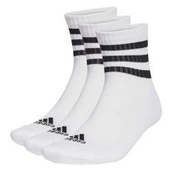 adidas Socks 3-Stripes Cushioned Sportswear Mid-Cut 3 Pairs Mittelgeschnittene, Preloved Scarlet/Clear Pink/Light Grey Heather, 8.5-10 von adidas