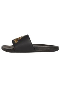 adidas Unisex Adilette Comfort Logo Slides, Core Black Gold Met Core Black, 36 2/3 EU von adidas