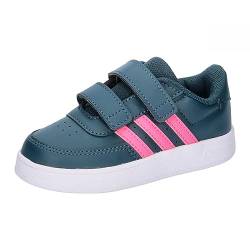adidas Unisex Baby Breaknet Lifestyle Court Two-Strap Hook-and-Loop Shoes Sneaker, Arctic Night/Lucid pink/FTWR White, 19 EU von adidas