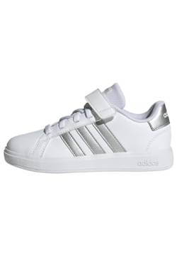 adidas Unisex Kinder Grand Court Sneakers, Ftwr White/Matte Silver/Matte Silver, 28 EU von adidas