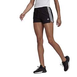 adidas Women's Essentials Slim 3-Stripes Shorts, Black/White, Medium von adidas