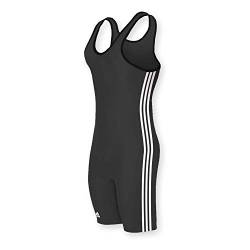 adidas Wrestling 3 Stripes Singlet - Black/White - Medium von adidas