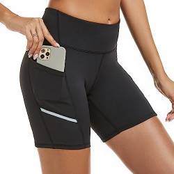 adorence Radlerhose Damen Kurz mit Tasche - Vielseitige Biker Shorts - Gym Shorts & Leggings Damen Kurz - Perfekte Sport Short Damen für Fitnessstudio und Alltag-Schwarz,S von adorence