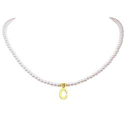 aesdox Initiale Perle Choker Halskette für Frauen Mädchen, Faux Perle Brief Halsketten für Mädchen (C) von aesdox