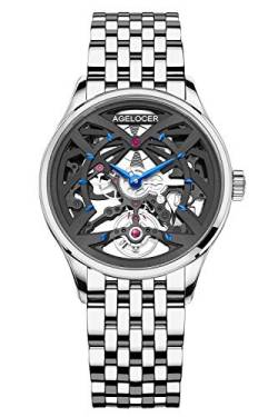 Agelocer Damen Top Brand Mechanische Skelett Automatik Luxus Uhr Elegant Damen Weihnachten Valentine (NK_6702A9) von agelocer