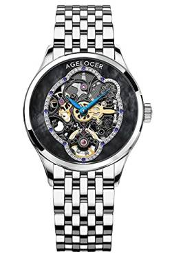 Agelocer Damen Top Marke Mechanische Skelett Automatik Luxus Uhr Elegant Damen Weihnachten Valentinstag, Nk_5301d9, von agelocer