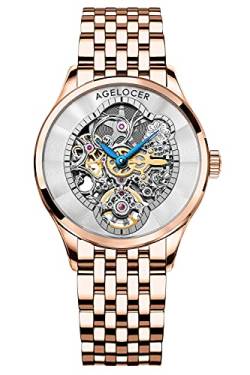 Agelocer Damen Top Marke Mechanische Skelett Automatik Luxus Uhr Elegant Damen Weihnachten Valentinstag, Nk_5302d2, von agelocer