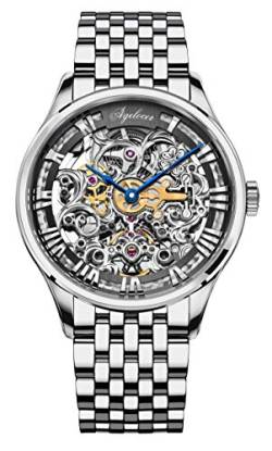 Agelocer Herren-Armbanduhr, Edelstahl, Skelett, mechanisch, automatisch, luxuriös, Nk_5401a9, von agelocer