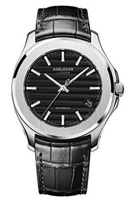 Agelocer Herren-Armbanduhr mit Farbverlauf, mechanisch, automatisch, Lederband, RI:6302A1 von agelocer