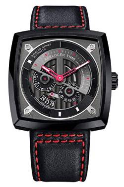 Agelocer Herrenuhr Mode Analog Automatik Uhren Top Schwarz Punk Uhr Leuchtende Sportuhr Herren Damen, Vu: 5604j4, Riemen von agelocer