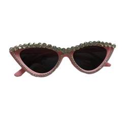 aieibuy Modische Sonnenbrille mit Augenrahmen für Mädchen, Karneval, Party, Mädchen, Fotografieren, Outdoor, Karneval, Camping, Dekor, Sonnenbrille für Damen, Y2k, rose von aieibuy