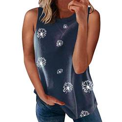 Damen Ärmellos Tank Top O-Ausschnitt Casual Sommer Lässige Einfarbig Basic Tee Tops aijofi von aijofi