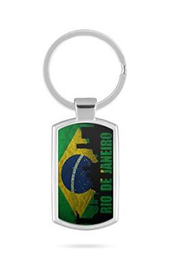 Schlüsselanhänger mit Gravur Wunschtext Name Brasilien Rio 2 von aina