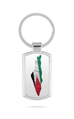 Schlüsselanhänger mit Gravur Wunschtext Name Palästina Gaza Fahne 2 von aina