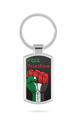 Schlüsselanhänger mit Gravur Wunschtext Name Palästina Gaza Fahne 4 von aina