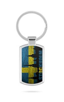 Schlüsselanhänger mit Gravur Wunschtext Name Schweden Stockholm 1 von aina