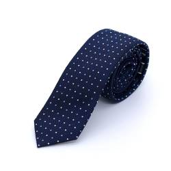 akzente Herren Krawatte Seidenkrawatte 100% Seide 6cm gepunktet Anzug Hochzeit Business königsblau-weiss von akzente