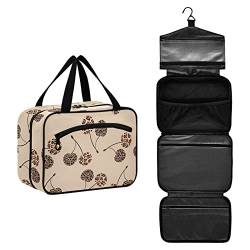 ALAZA Kulturbeutel mit Kirsch-Leopardenmuster, Reise-Kosmetiktasche, tragbar, Make-up-Organizer für Damen, Herren, Studentenwohnheim, Zuhause, Badezimmer, Geschäftsreise, Mehrfarbig, 12.6 x 9.06 x von alaza