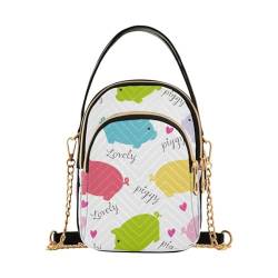 ALAZA Lovely Pig Piggy Heart Crossbody Bag Small Shoulder Handtaschen Leder Geldbörse für Damen, mehrfarbig, S, Klassisch von alaza