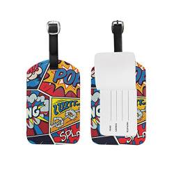 ALAZA Retro Pop-Art-Comic-Gepäckanhänger PU-Leder-Tasche Tag Travel Koffer ID Identifier-Gepäck-Aufkleber von alaza