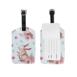 ALAZA Vogel-Kaninchen-Blumen-Gepäck-Marke PU-Leder-Tasche Tag Travel Koffer ID Identifier-Gepäck-Aufkleber von alaza