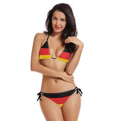 Bikini-Set mit Deutschland-Flagge, für Damen, Triangel-Kostüm, Oberteil und Unterteil, 2-teilig, gepolstert, brasilianisches Shekini. Gr. S, A001 von alaza