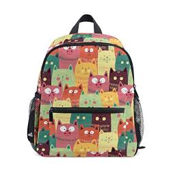 Kinder Rucksack, Kinder Schultasche handgezeichnet Panda Bär Studenten Büchertasche für Jungen Mädchen, Brustgurt, Cat 146, Einheitsgröße von alaza