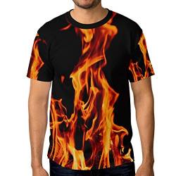 alaza Herren Feuer Flamme Kurzarm T-Shirt beiläufige Klein Multi von alaza