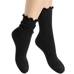 alber's BIO COMFORT - 5 Paar - Kurze Damensocken aus Bio-Baumwolle, Druckfreies Bündchen, ohne Gummizug | Schwarz | 36-41 von alber's