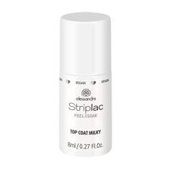 alessandro Striplac Peel or Soak -VEGAN- TOP COAT MILKY - LED-Überlack für eine milchige Farblackierung - Für perfekte Nägel in 15 Minuten, 8ml,Weiß von alessandro