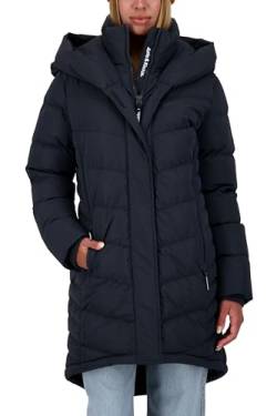 ALIFE AND KICKIN AngelaAK A Puffer Coat - Winterjacke Damen, Warm Gefütterter Steppmantel mit Kapuze und Schalkragen, Modische Lange Puffer Jacke in Daunenoptik, Damen Winterjacke, Jacke marine M von alife & kickin