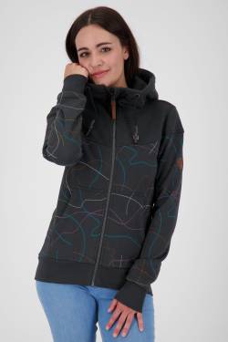 Alloverprint Kapuzensweatjacke PalinaAK Damen Schwarz von alifeandkickin