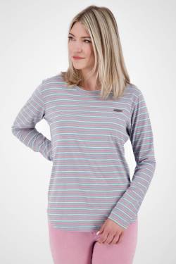 Damen Longsleeve LeaAK Z mit modischen Streifen Grau von alifeandkickin