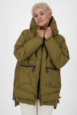 Damen Pufferjacke RachelAK A - Funktionales Design mit voluminöser Kapuze Dunkelgrün von alifeandkickin