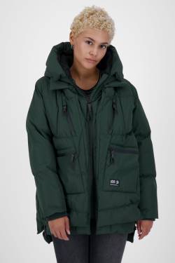 Damen Pufferjacke RachelAK A - Funktionales Design mit voluminöser Kapuze Dunkelgrün von alifeandkickin