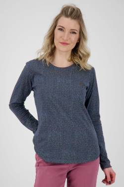 Dezent geschnittenes Damen Longsleeve mit Muster Dunkelblau von alifeandkickin